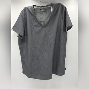 FIGS Casma Three-Pocket Scrub Top Gray Technical Collection Women's M